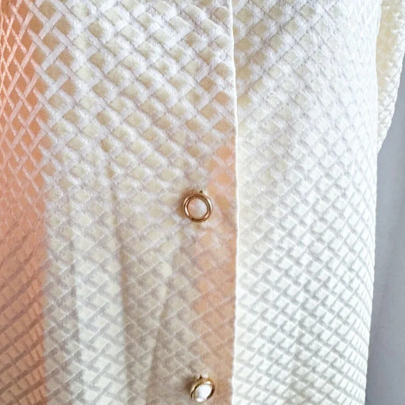 Vintage Textured Pastel PInk a line Button Down House Robe M - Picture 4 of 9